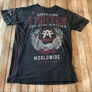 American Fighter The Master List Short Sleeve Graphic Polo T-Shirt Top for Men American Fighter The Master List Short Sleeve Graphic Polo T-Shirt Top for Men